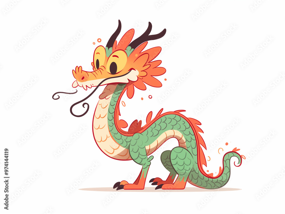 Cartoon illustration of Chinese Loong Cartoon illustration of Chinese Loong