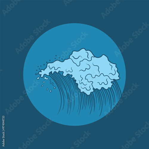 wave logo vector photo