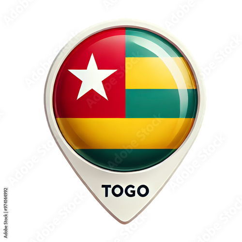 Location marker featuring Togo's national flag design Free Download Location marker featuring Togo's national flag design - GFXLoad