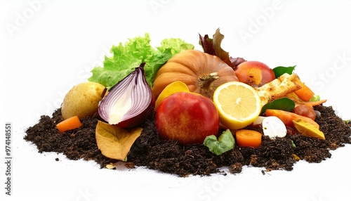 Organic waste isolated on white background, cutout