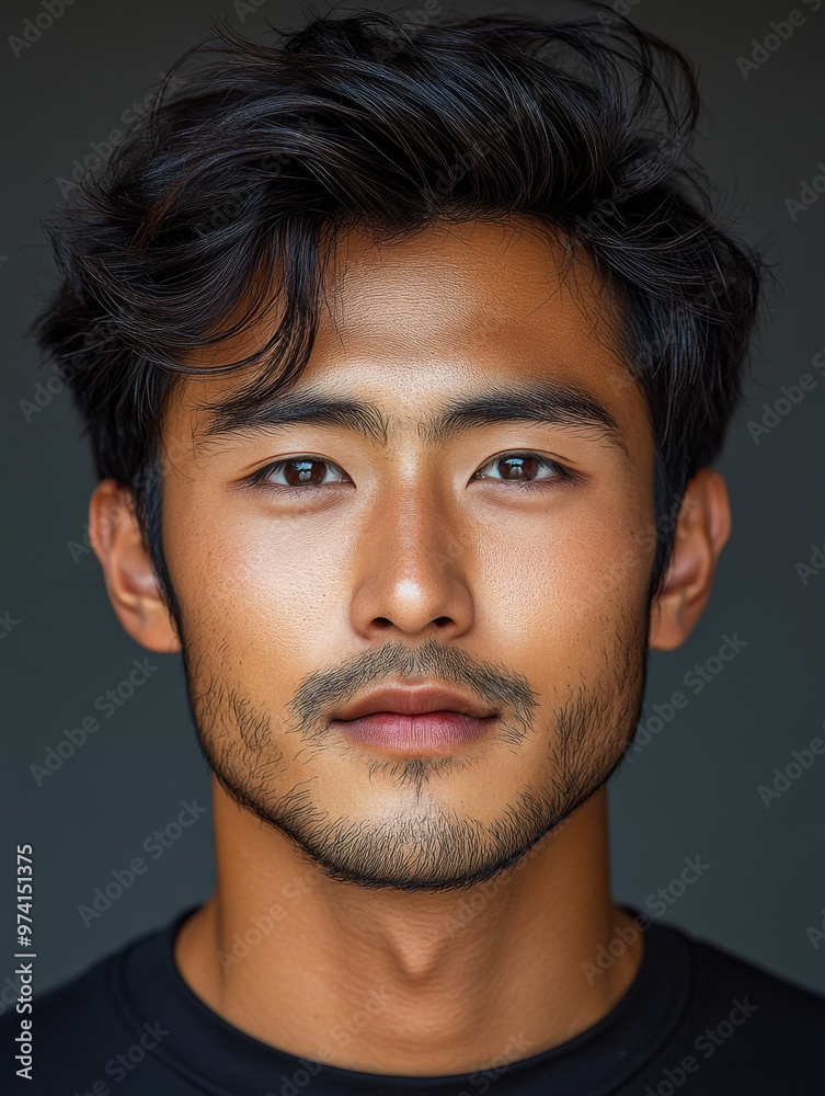 Obraz premium young Asian man, front face 