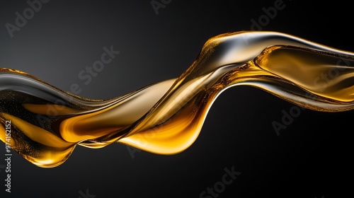 An image of flowing oil captured in a freeze motion technique, set against a gradient black background. The oil forms dynamic and intricate patterns as it flows