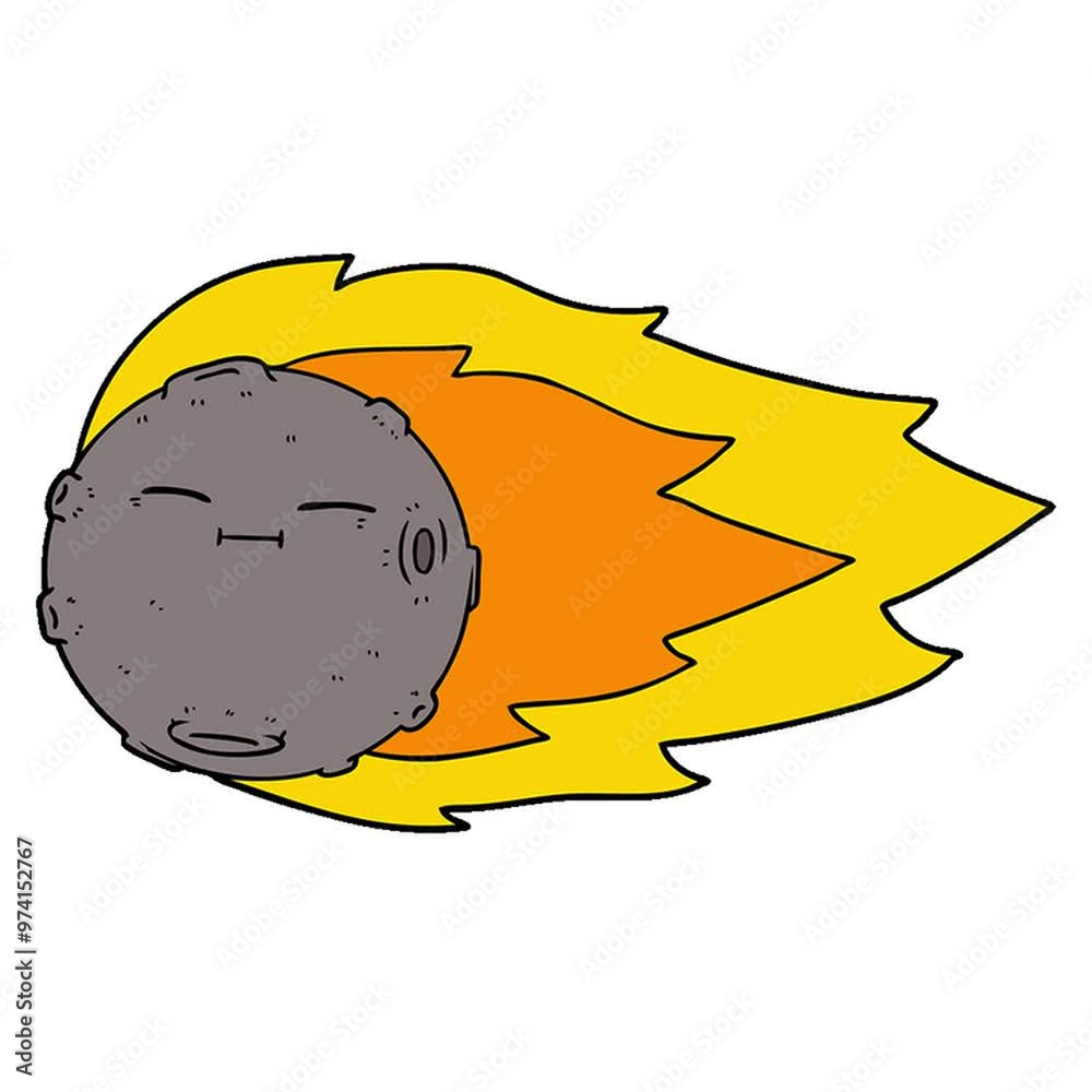 cartoon meteorite