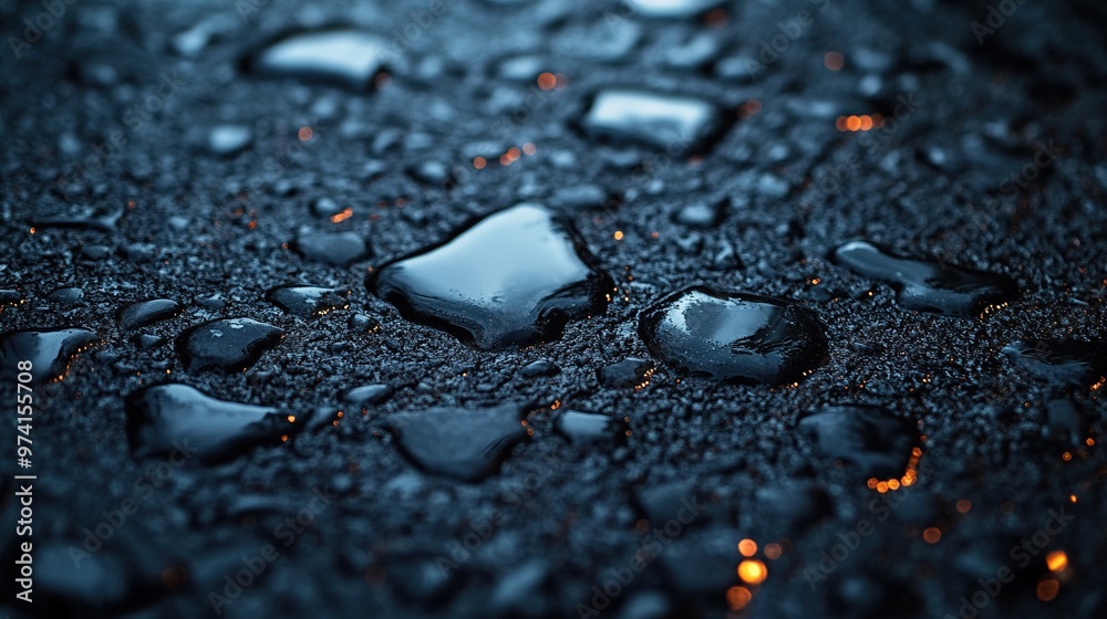 Wet asphalt after rain with reflections Wet asphalt after rain with reflections