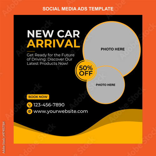 New car arrival social media post design template