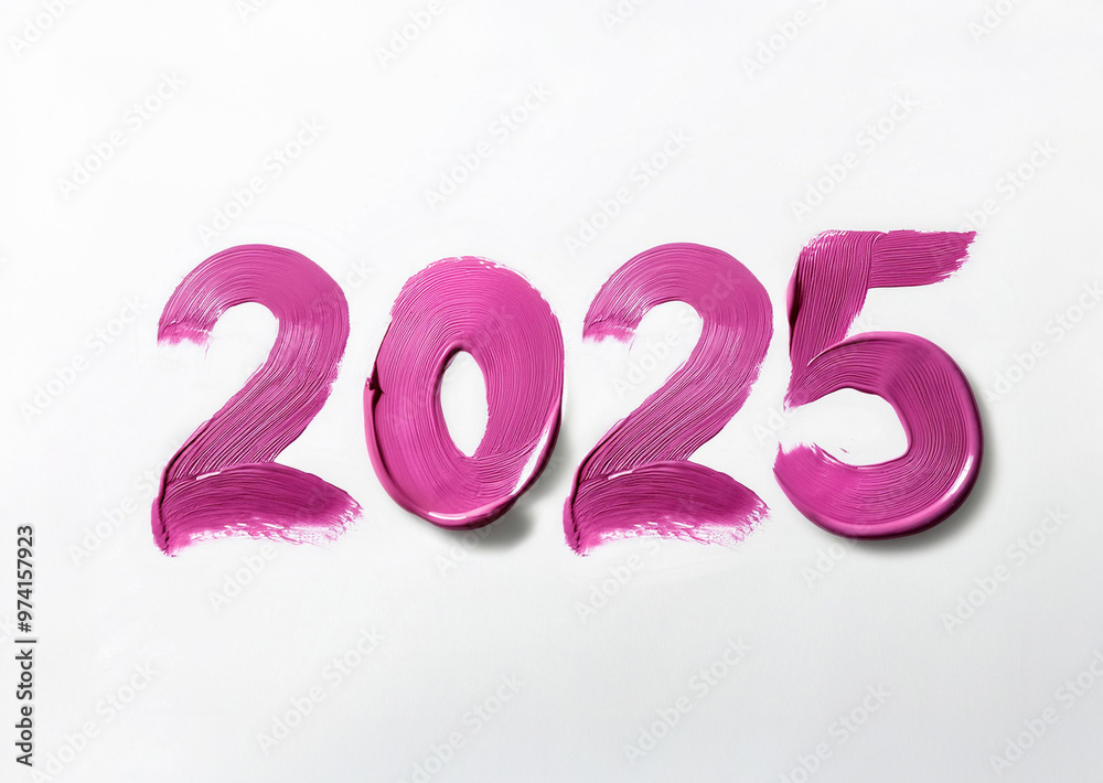 Writing 2025 with pink lipstick cream, isolated on white background. Creating a swirl 2025 from red lipstick. Close up pinklipstick detail photo isolated on white background Writing 2025 with pink lipstick cream, isolated on white background. Creating a swirl 2025 from red lipstick. Close up pinklipstick detail photo isolated on white background