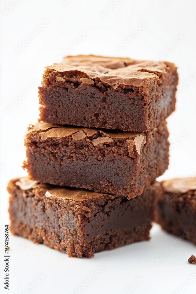 Chocolate brownies isolated on white background Chocolate brownies isolated on white background