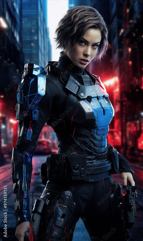 Naklejka premium model posing in the street