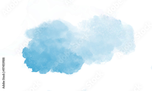 Abstract blue watercolor background. The color splashing on the paper.It is a hand drawn.