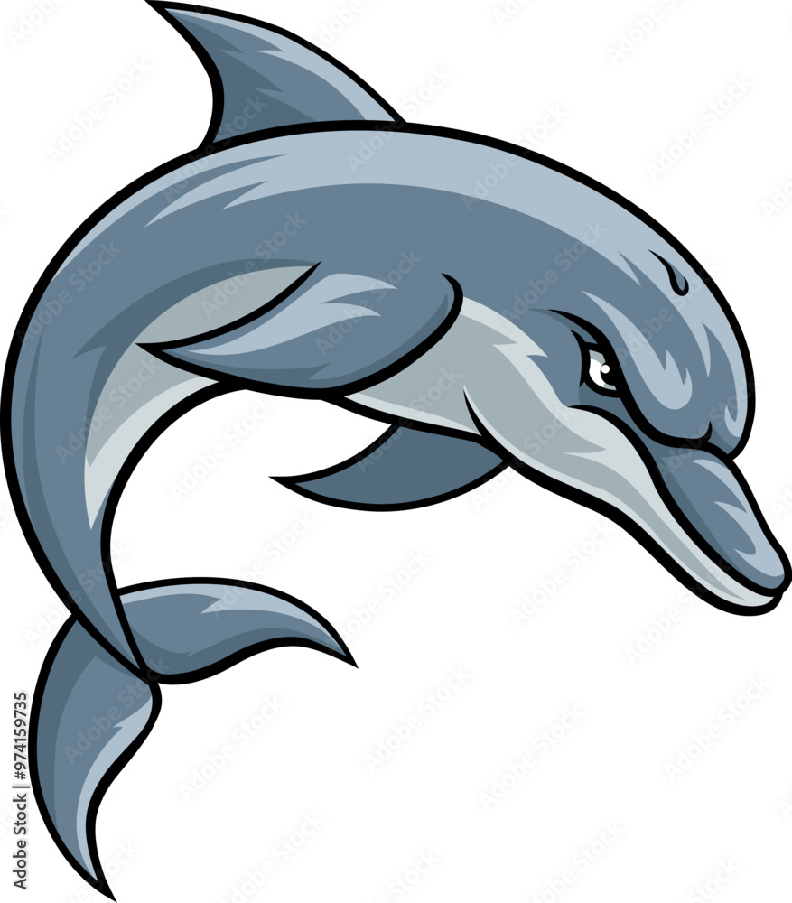 Naklejka premium Dolphin animal mean tough sports team mascot design