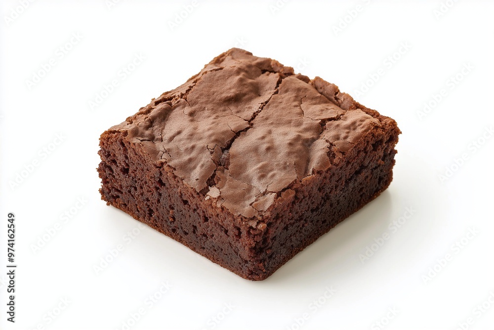 Chocolate brownie against a white background Chocolate brownie against a white background