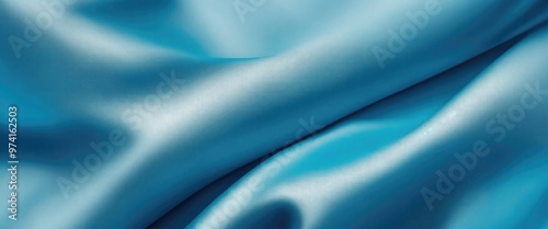 Luxurious Cyan Silk Fabric with Elegant Folds