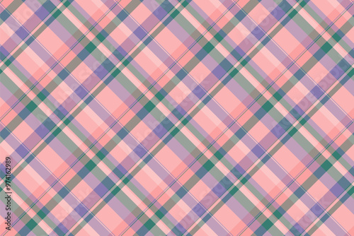 Oilcloth plaid background vector, apartment texture check textile. Tailor fabric pattern seamless tartan in pastel and light colors.