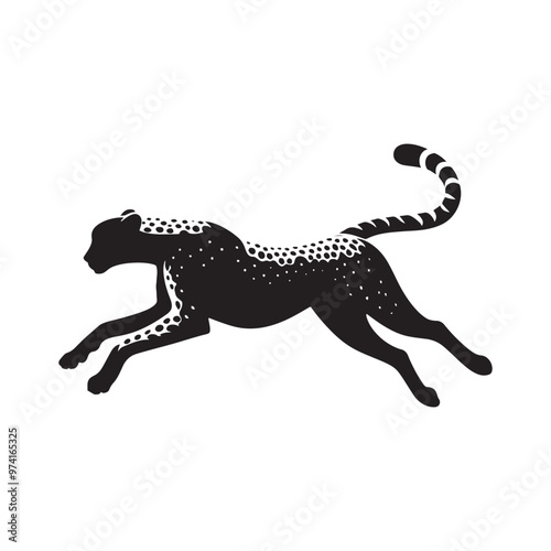 Unique cheetah silhouette for various design applications - Cheetah black vector
 photo