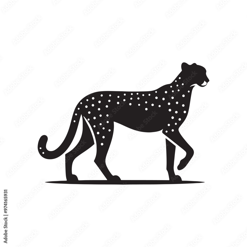 Simplified cheetah silhouette for versatile media purposes - Cheetah illustration - minimallest cheetah vector
Simplified cheetah silhouette for versatile media purposes - Cheetah illustration - minimallest cheetah vector