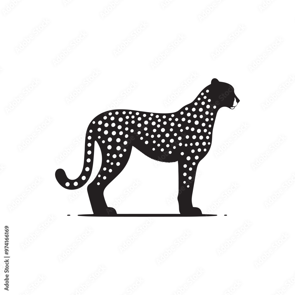 Minimalistic cheetah silhouette for creative digital projects - Cheetah illustration - minimallest cheetah vector
Minimalistic cheetah silhouette for creative digital projects - Cheetah illustration - minimallest cheetah vector