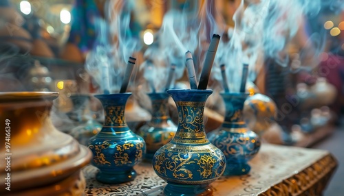 Traditional turkish hookah in the bazaar of Istanbul, Turkey photo