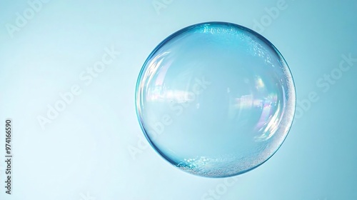 Wallpaper Mural Single Clear Soap Bubble on Blue Background Torontodigital.ca