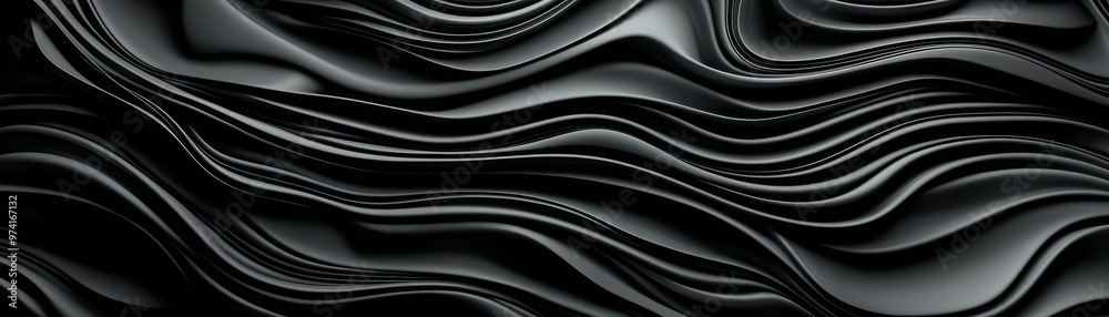 Abstract Black Wavy Texture, 3D Render, Dark, Smooth , Waves Abstract Black Wavy Texture, 3D Render, Dark, Smooth , Waves