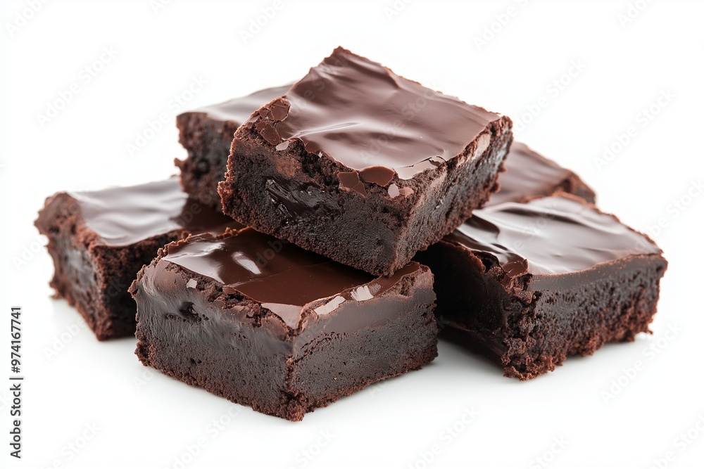 Chocolate brownies isolated on white background Chocolate brownies isolated on white background