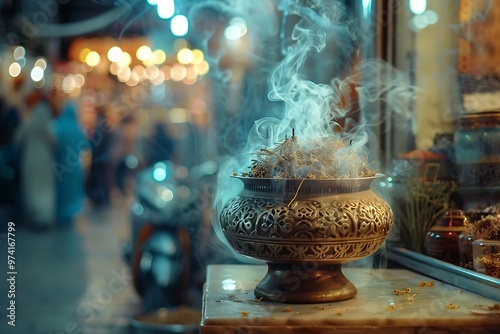 Traditional turkish hookah in the bazaar of Istanbul, Turkey photo