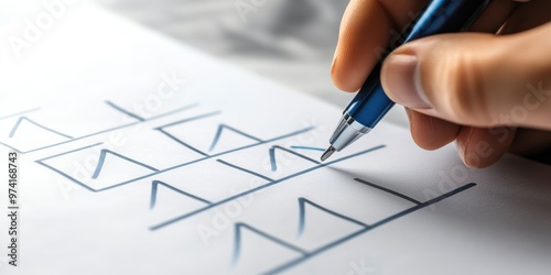 a checklist being marked off, focus on the organized event planning process, attention to detail in every step