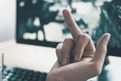 A simple hand gesture in gaming effectively conveys deep frustration and captures a truly genuine emotional moment