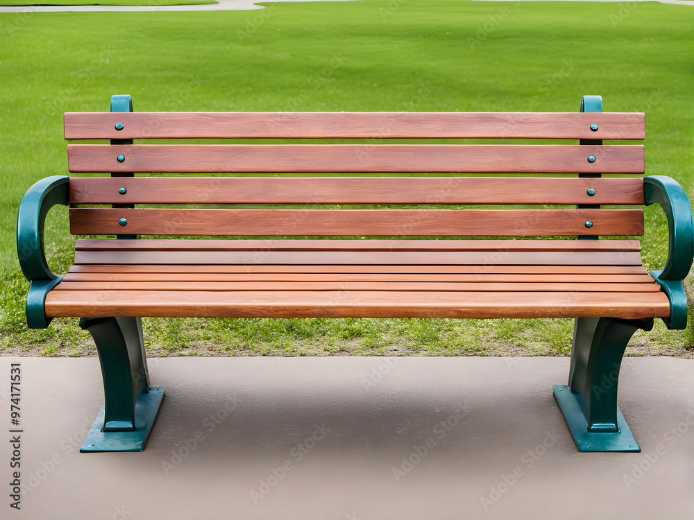 wooden park bench at a park