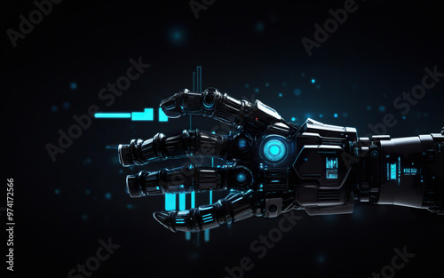 Wallpaper Mural robotic hand on blurred bokeh background, artificial intelligence, technology Torontodigital.ca