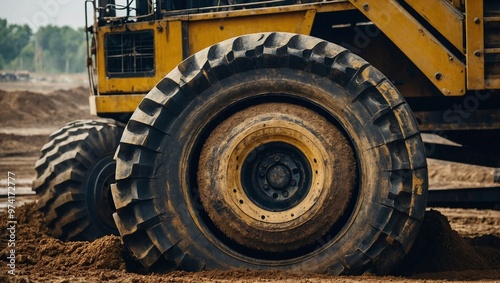 Obraz na płótnie Massive heavy-duty tires w salonie