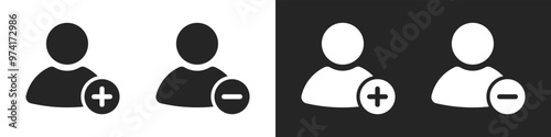 User add and remove delete sign icon vector design
