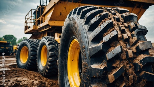 Obraz na płótnie Massive heavy-duty tires w salonie