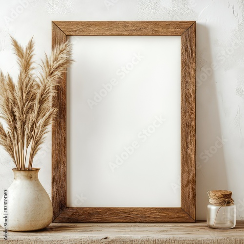 frame on wooden wall
