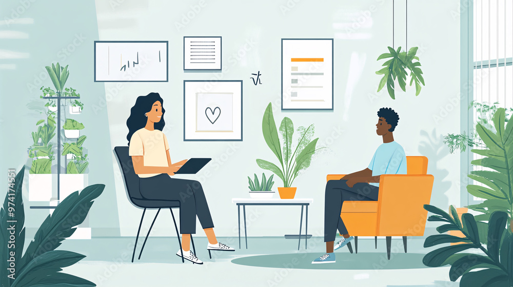 Couple Discussing Business in a Modern Office Couple Discussing Business in a Modern Office