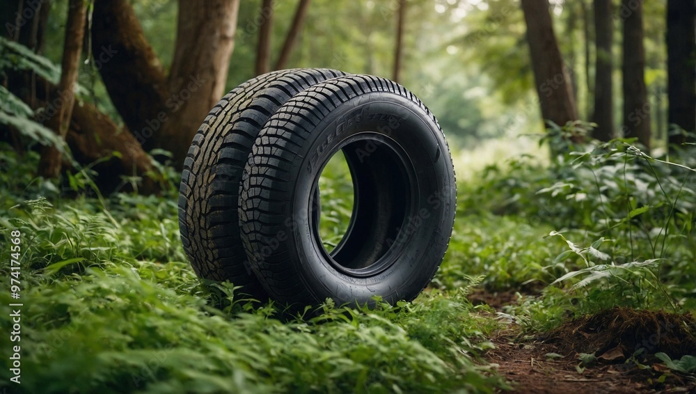 wheel in the grass