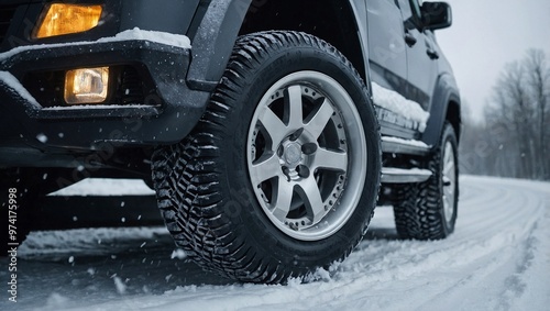 Obraz na płótnie car in snow w salonie