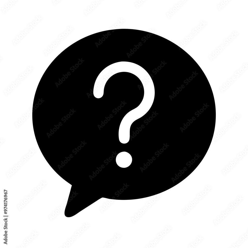Question bubble vector icon on a black background representing inquiry concept
Question bubble vector icon on a black background representing inquiry concept