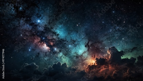 Night sky - Universe filled with stars, nebula and galaxy