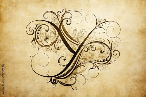 Elegant cursive letter 