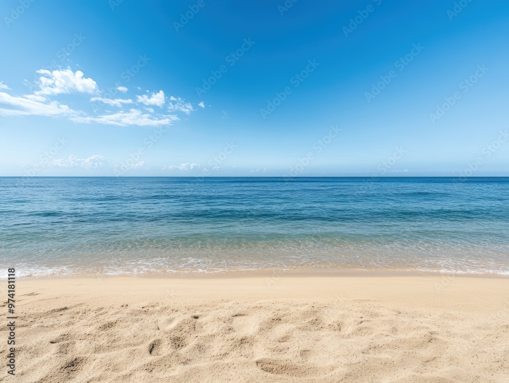 An empty beach scene with a calm sea and open sky offers a serene natural backdrop. An empty beach scene with a calm sea and open sky offers a serene natural backdrop.
