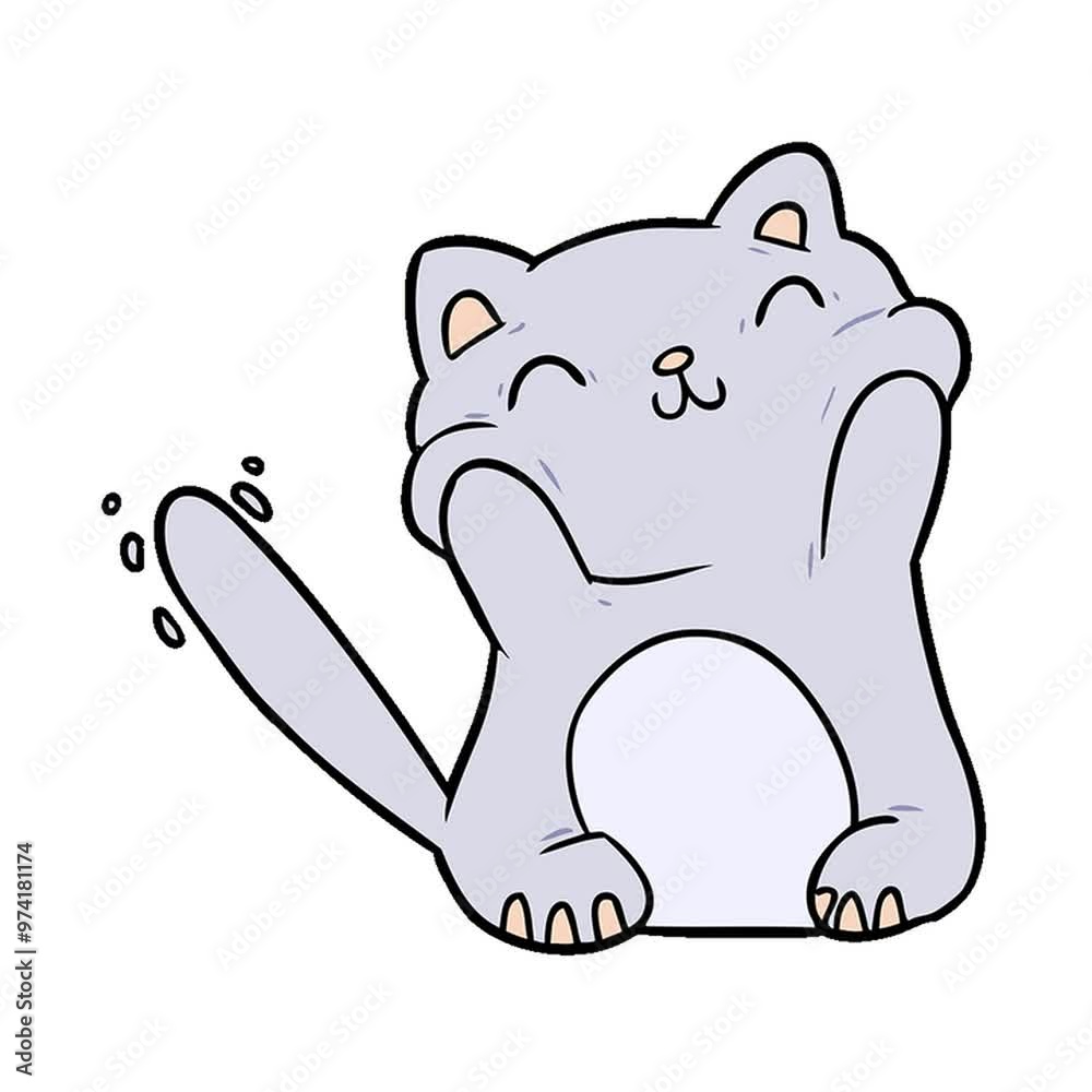 very happy cute cartoon cat very happy cute cartoon cat