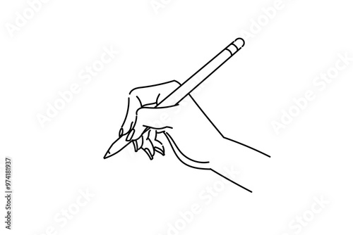 ペンを持つ手のイラスト