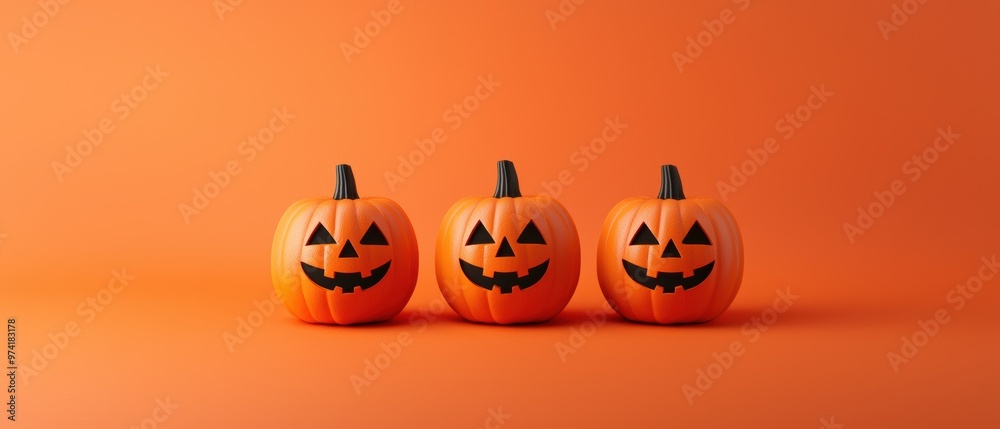 Three pumpkins with black eyes Three pumpkins with black eyes