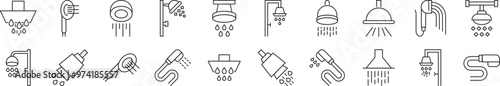 Shower Symbols for Websites and Apps. Illustration for web sites, apps, design, banners and other purposes