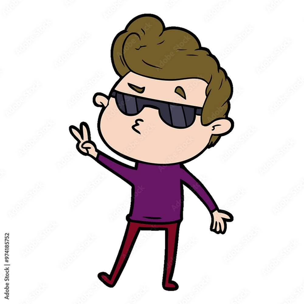 cartoon cool guy