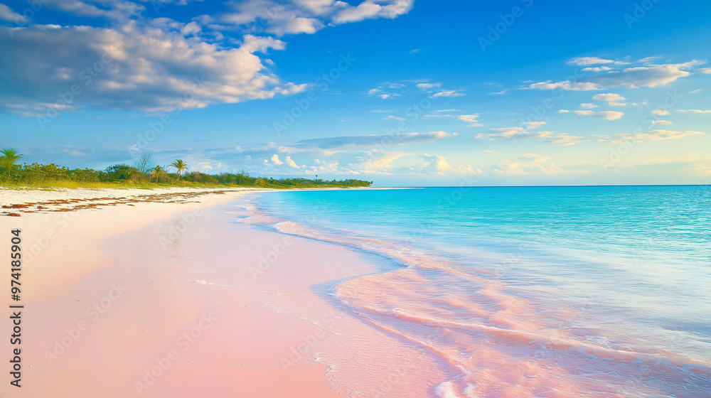 Pink sands beach is beautiful, the sky is beautiful, the sea is clear, the clouds are beautiful, the weather is good. Pink sands beach is beautiful, the sky is beautiful, the sea is clear, the clouds are beautiful, the weather is good.