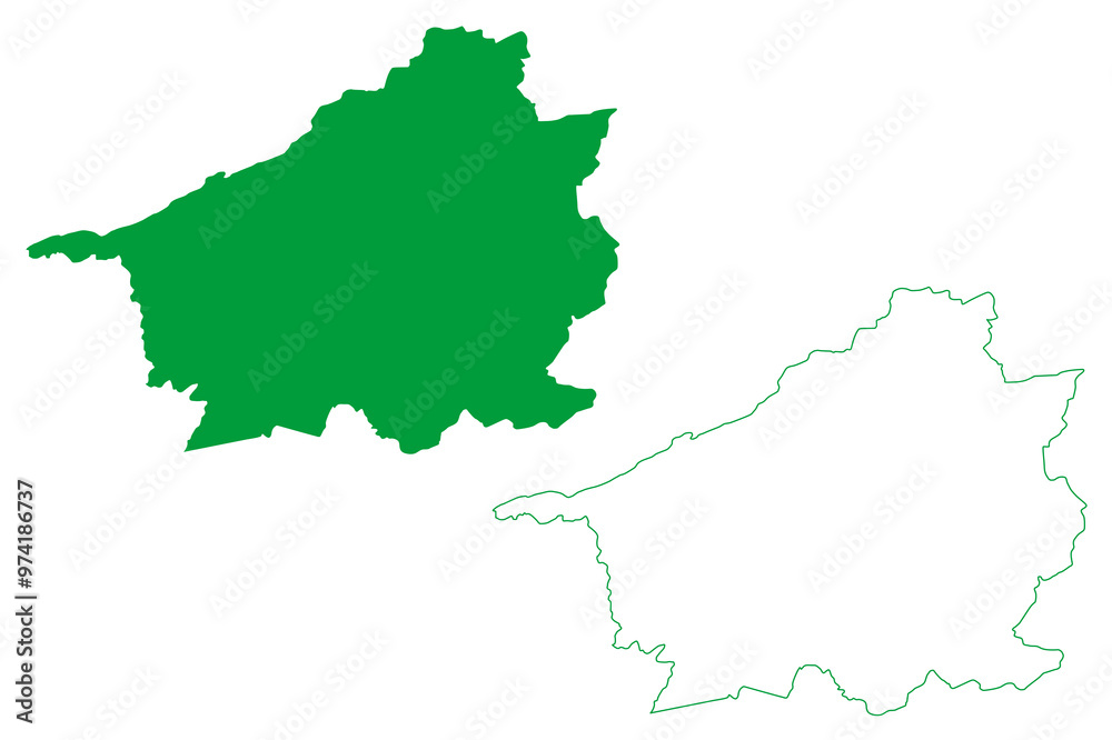 Naklejka premium Carius municipality (Ceará state, Municipalities of Brazil, Federative Republic of Brazil) map vector illustration, scribble sketch Cariús map