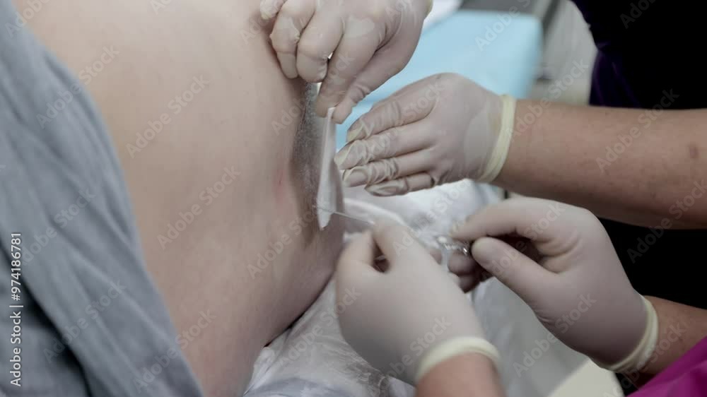 Injection of spinal anesthesia being administered as part of the preparation for surgery. The image highlights the precise medical technique and the critical role of epidural anesthesia in healthcare.