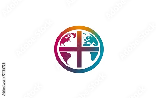 Global Health Initiatives Logo with Globe and Protective Cross on Clean Modern White Background Free Download Global Health Initiatives Logo with Globe and Protective Cross on Clean Modern White Background - GFXLoad