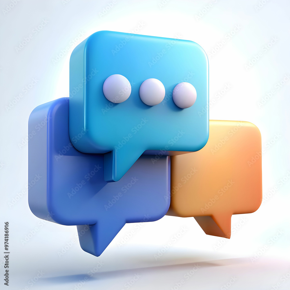 abstract speech bubble icons on white background abstract speech bubble icons on white background